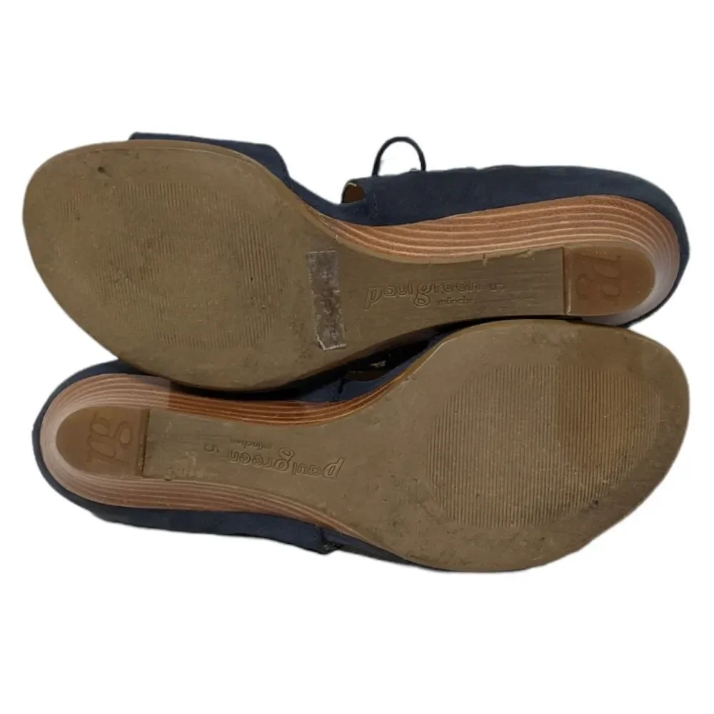 PAUL GREEN Suede Cutout Wedge Lace-Up Shoes 7.5